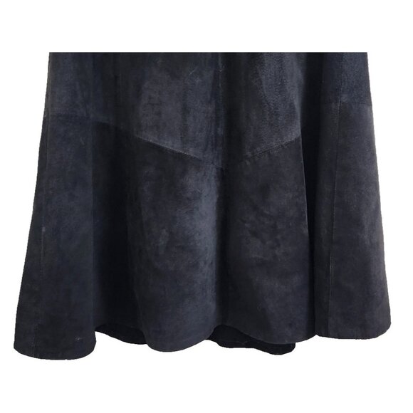 Casual Corner 100% Genuine Leather Black A-Line Skirt Women’s Sze10 Vintage Midi - Picture 5 of 10